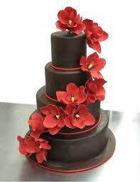 Chocolate & Red Flowers cake