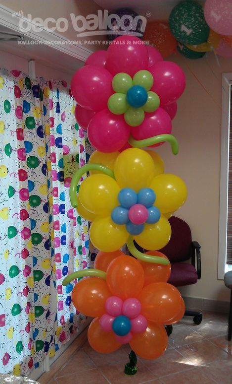 Flower Birthday Balloons- got to remember this one for future birthday parties!