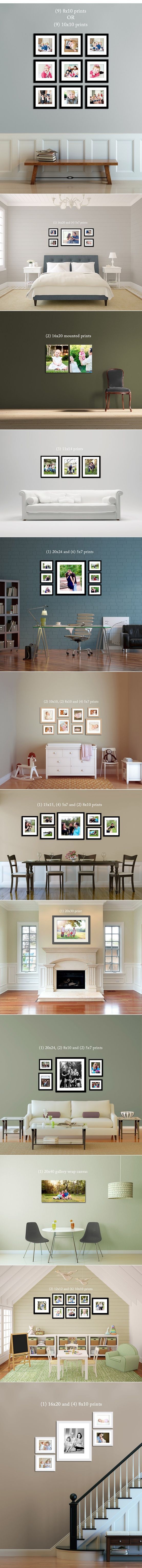 Picture hanging ideas. Can easily combine this into your space and visualize you