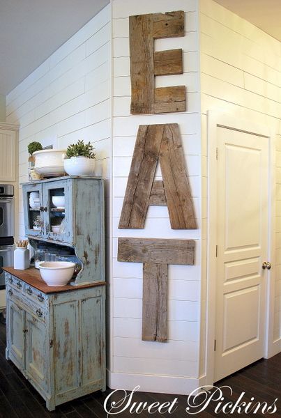 Reclaimed wood letters
