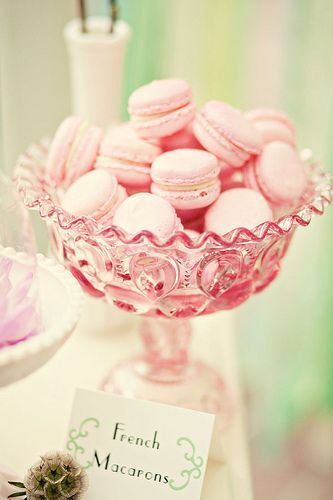 Romantic pink french macarons