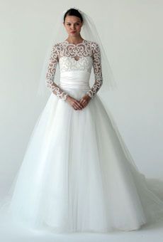 Romantic winter wedding dress; Style B60841 by Marchesa
