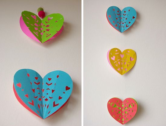 Valentine DIY: Heart Paper Garland  by papernstitch  Do this with circles?  @Kar