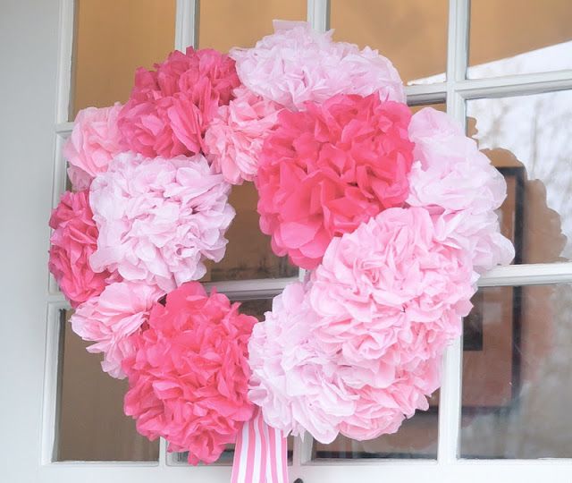 Valentines paper flower wreath