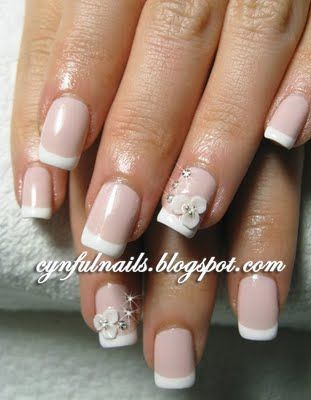 Wedding nails with flower