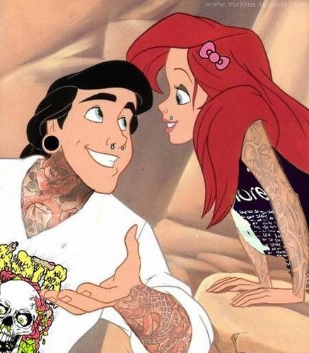 little mermaid + tattoos = stinking cute!!!