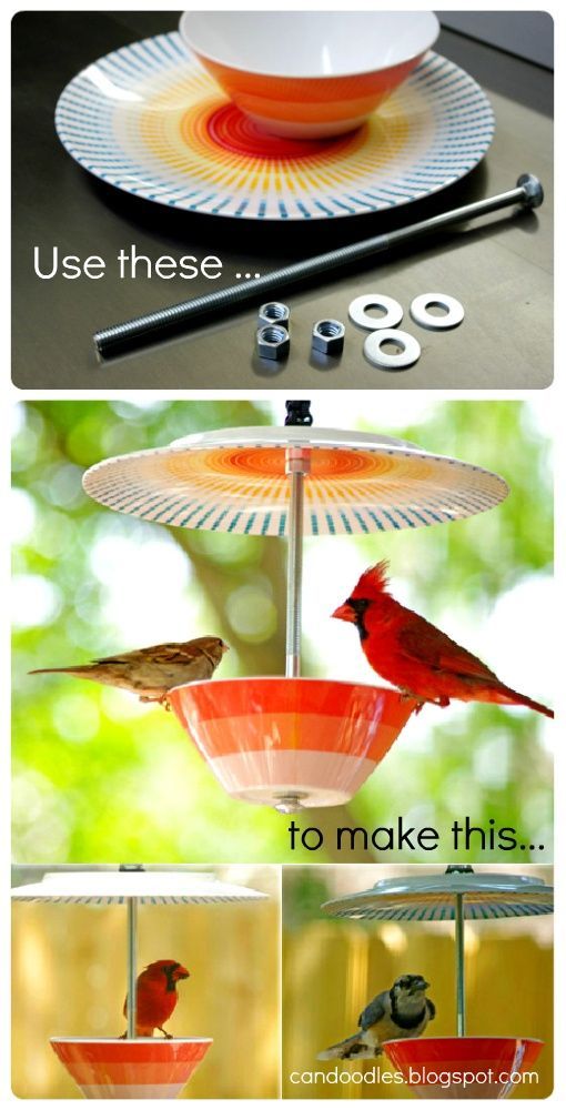 upcycled bird feeder