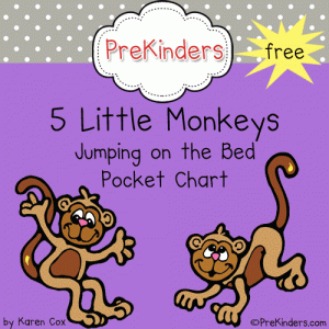 5 Little Monkeys Printable Pocket Chart | PreschoolSpot: Education | Teaching |