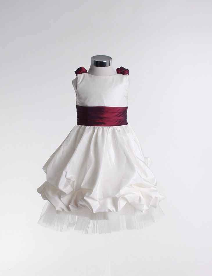 A-line sleeveless taffeta dress for flower girl