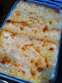 According to many pinners-THE BEST white chicken enchilada recipe ever!! And no