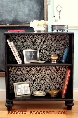 Add Feet & Wallpaper To A Cheap Bookcase