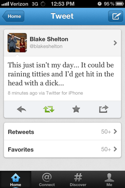 Bahahahah! I love Blake Shelton!!! :D