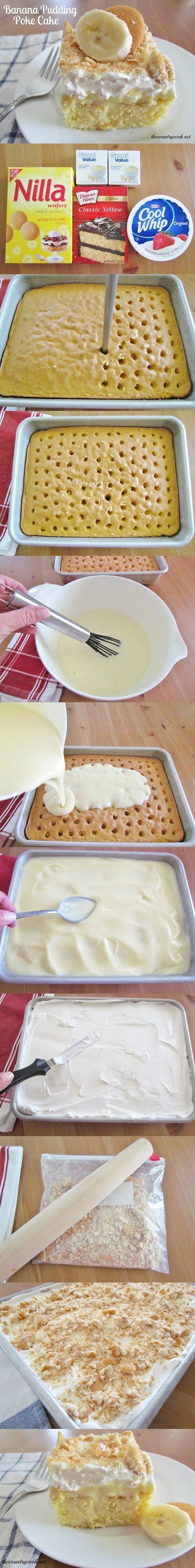 Banana Pudding Poke Cake