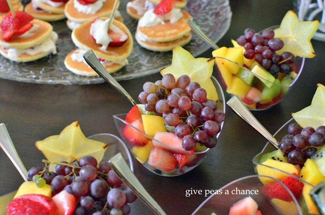 Beautiful fruit salads for a Spa Bridal Shower. Gorgeous and in keeping with the