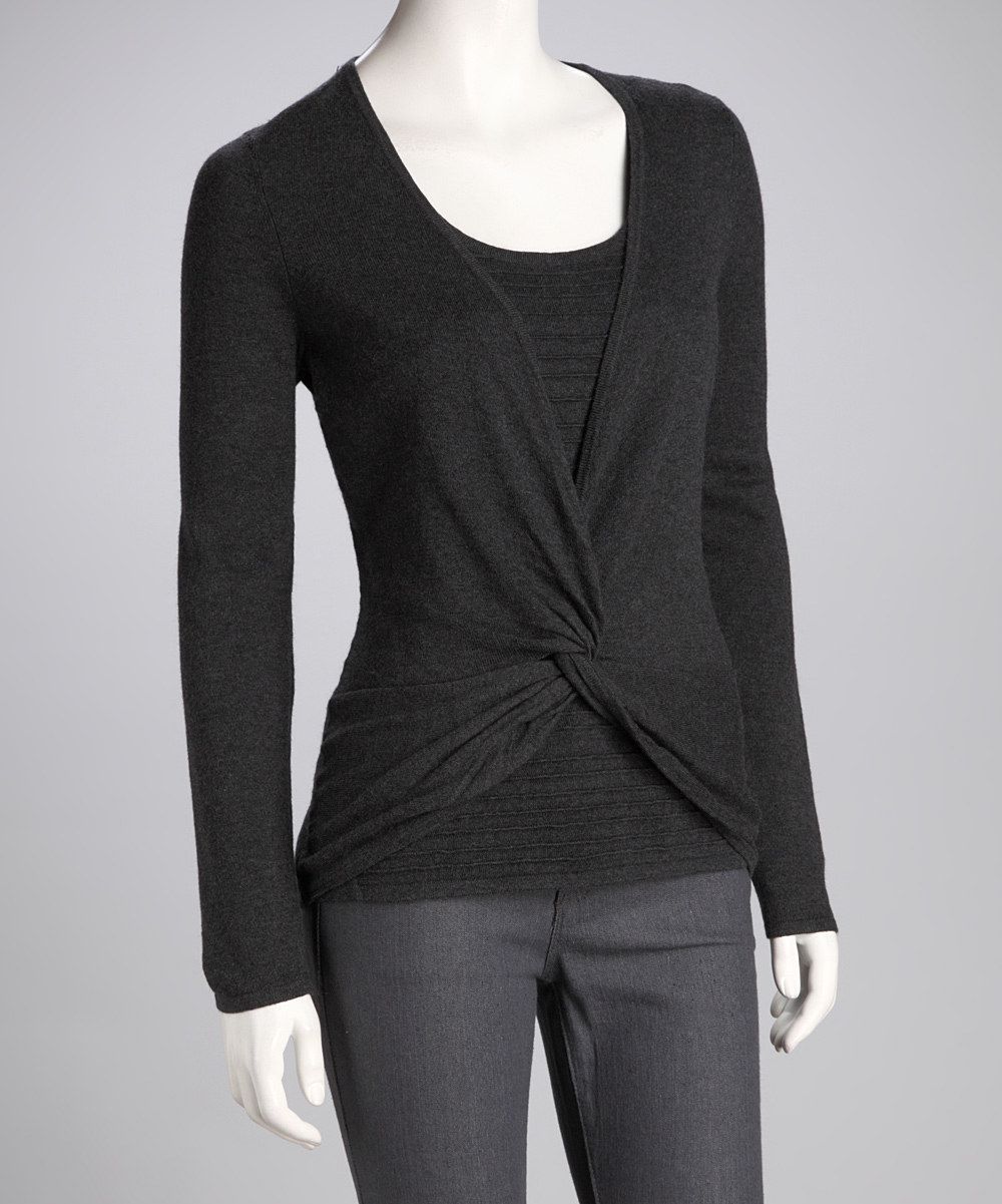 Charcoal Twist Front Top