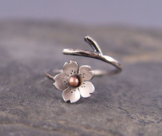 Cherry blossom and branch ring.