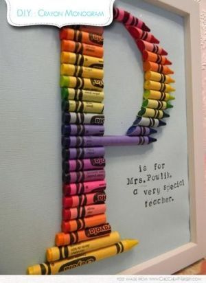 Crayon Monogram – diy kids room