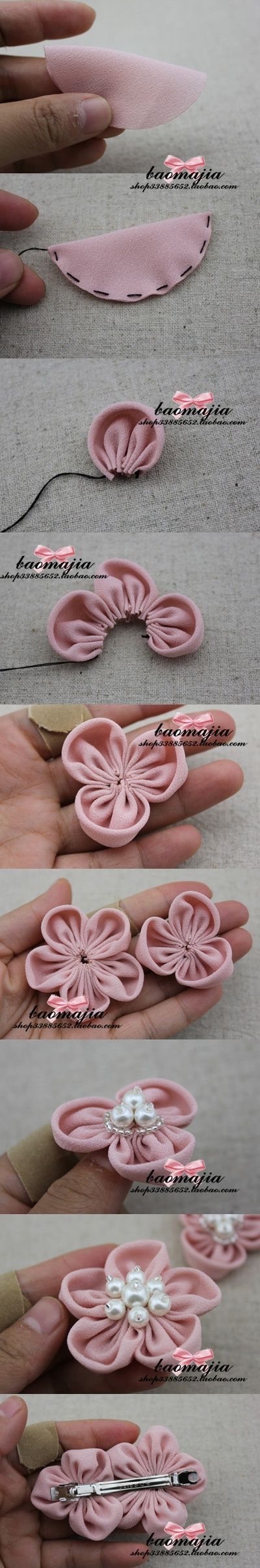 Cute and easy DIY fabric flower pins