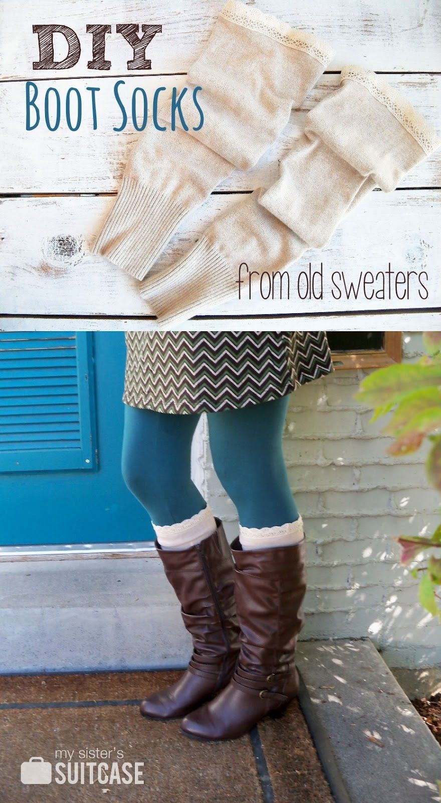 DIY Boot Socks {from old sweaters}