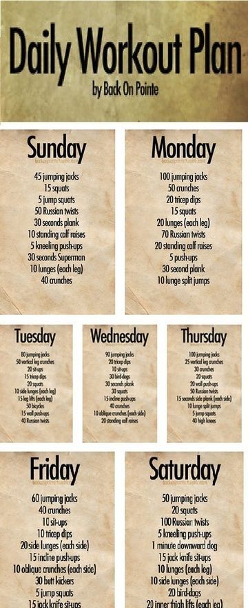 Daily Workout Plan health-and-fitness