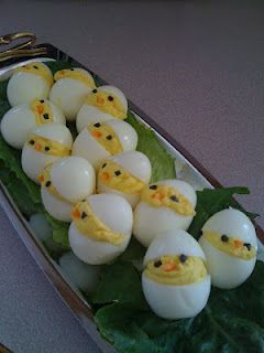 Deviled egg chicks / These are so stinking cute!!!