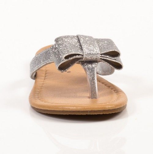 Glitter Bow Flip Flops