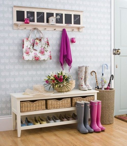 Inspired by this simple and pretty mudroom.