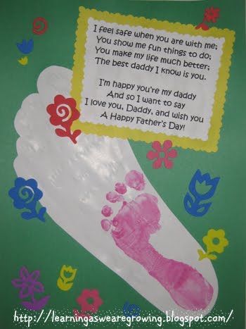 Learning As We Grow: Fathers Day Foot Print with Poem Craft – Easy for Toddlers