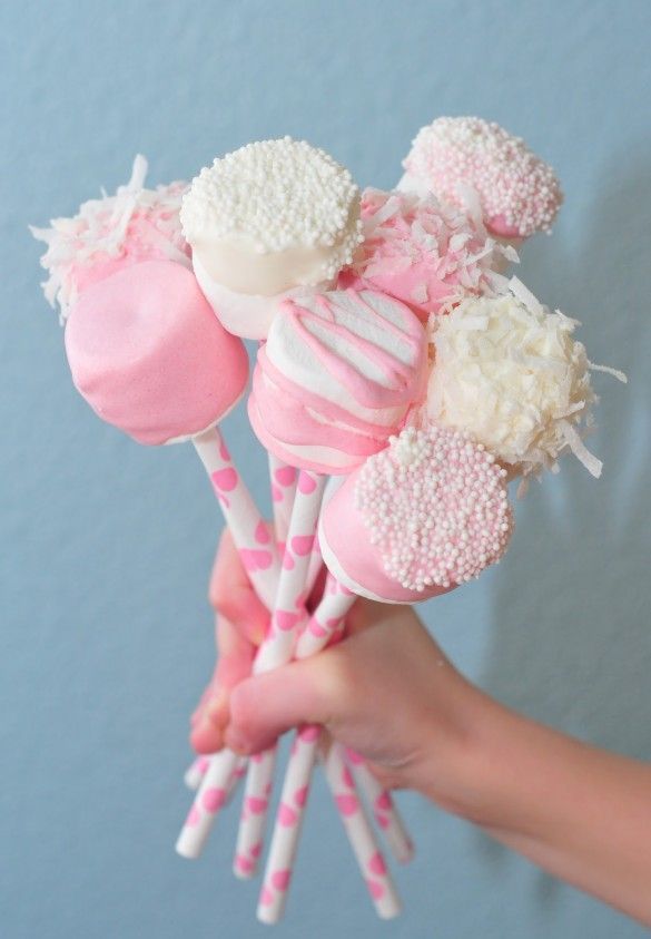 Marshmallow Pops, cute ideas for Valentine’s Day – Marshmallows-Bouquet