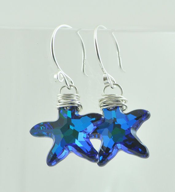 Obsessing over these starfish earrings. I love the deep, dark blue color.
