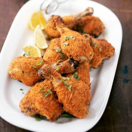 Oven-Fried Parmesan Chicken: A healthier version of fried chicken but extra tast