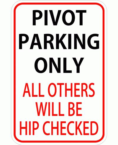 Pivot Parking Roller Derby Sticker  $1.00,* also available now as a sign*via Tot