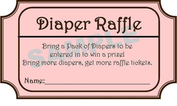 Printable Diaper Raffle Tickets  If you are hosting a baby shower anytime soon o