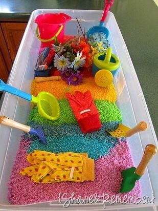 Rainbow rice, a cup and a half of rice, a tablespoon of vinegar, and food colori