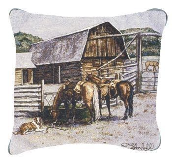 Ranch Life Western Decorative Tapestry Pillow
