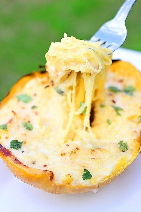 Skinny Spaghetti Squash Alfredo