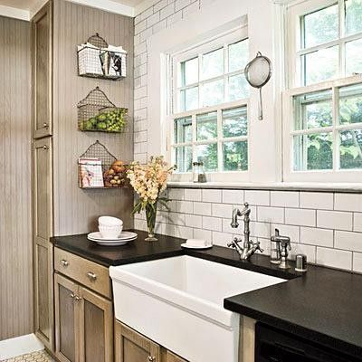 Taupe kitchen cabinets