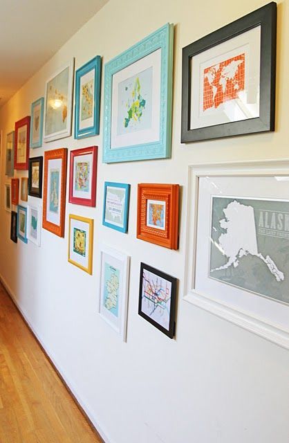 Travel Wall. Buy a map or postcard from each place you visit and frame it.