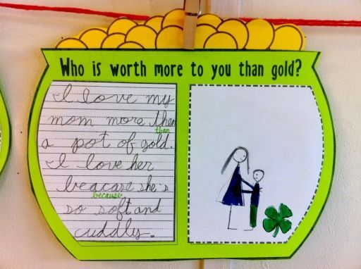 Who is worth more to you than gold? St. Patrick's Day writing activity.