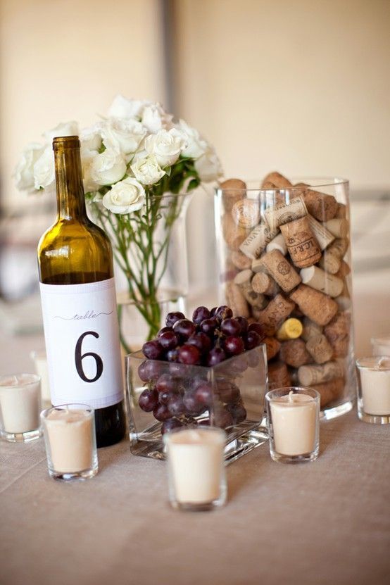 Wine Wedding centerpieces by Terra