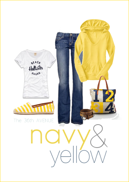 Yellow and Navy. So comfy!
