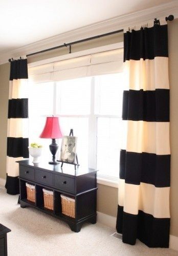 a great pair of black and white curtains make a nice focal point  #rockstar #nur