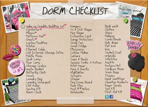 dorm checklist!