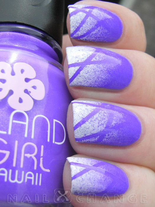 nailXchange: NOTD: Gradient sponging over nail striping tape mani