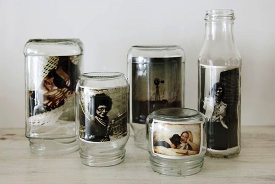 turn glass jars into frames