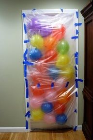 Birthday Morning Balloon Avalanche Once They Open The Door On The Other Side!! H