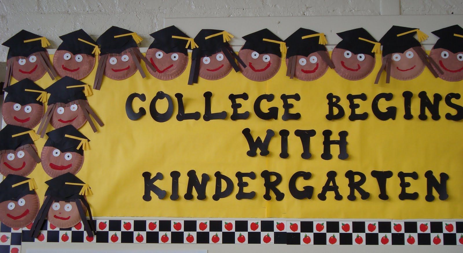 Bulletin board (could be for Pre-K graduation as well; maybe use photos of faces
