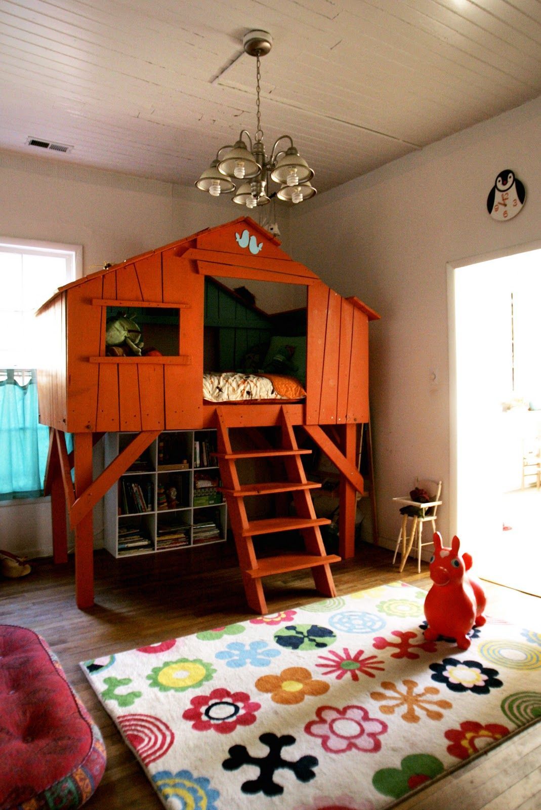 DIY Childrens House Bed Loft