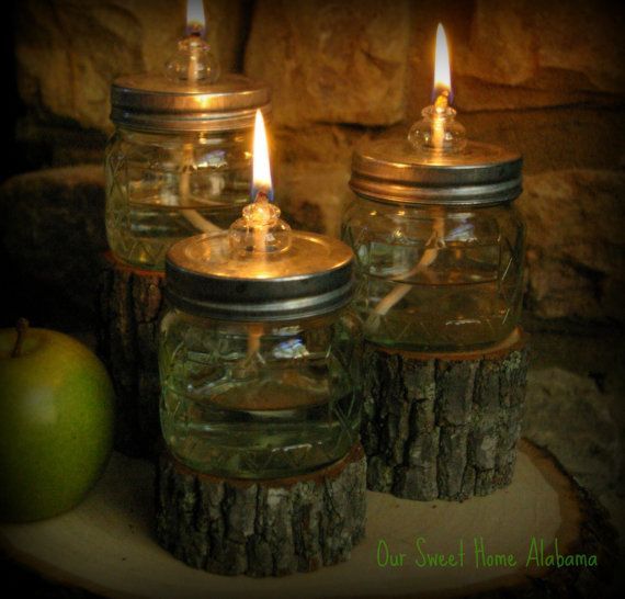 DIY Mason Jar Oil Lamps, EMERGENCY supplies that are cool! Link to Martha diy