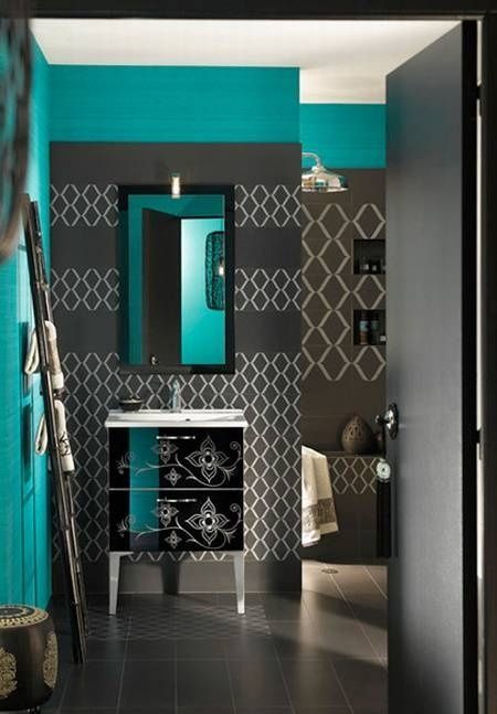 Dark grey and teal. @ MyHomeLookBookMyHomeLookBook